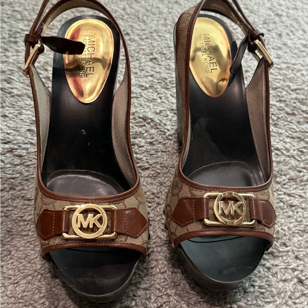 Michael Kors Tan and Brown Heels